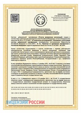 Приложение к сертификату для ИП Кинешма Сертификат СТО 03.080.02033720.1-2020